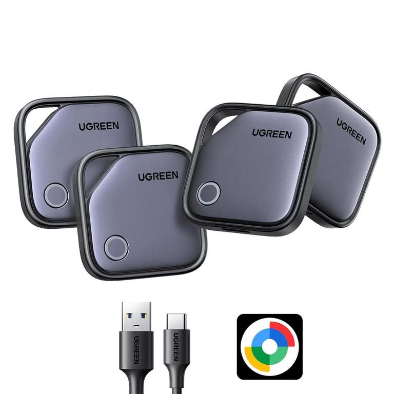 UGREEN FineTrack G Smart Finder Solo Android 4 Piezas 1 Años de Batería, Localizador USB…